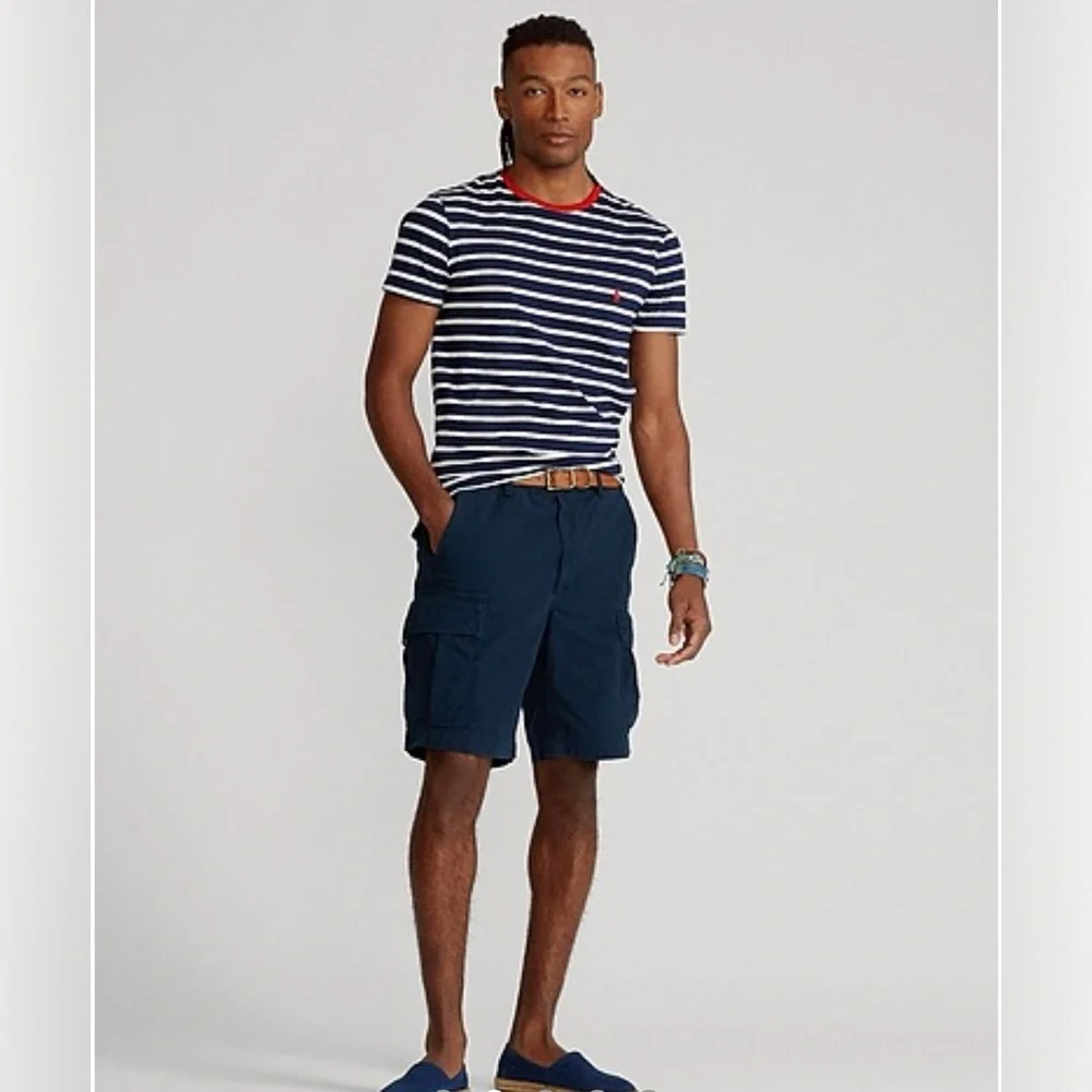 Polo, Ralph, Lauren, relax, fit ripstop, cargo shorts, navy blue